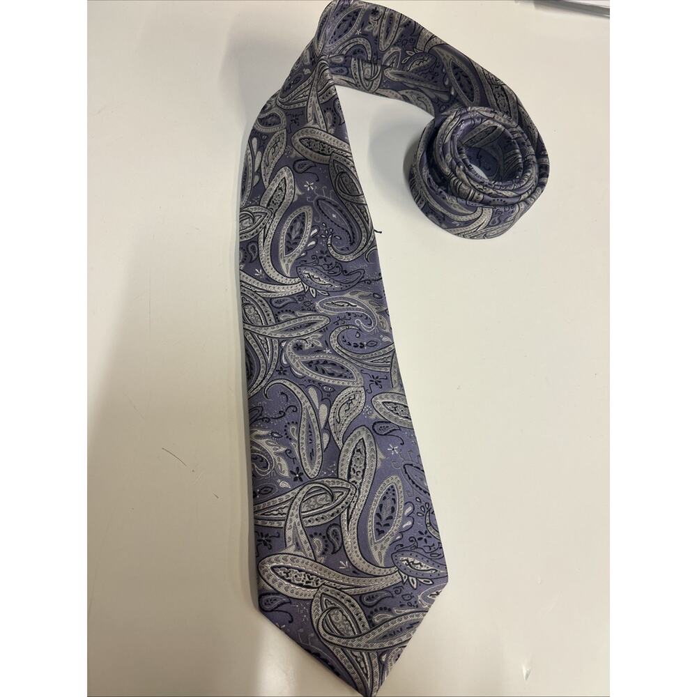 Hermoso New York Purple/Silver Paisley Men’s Tie